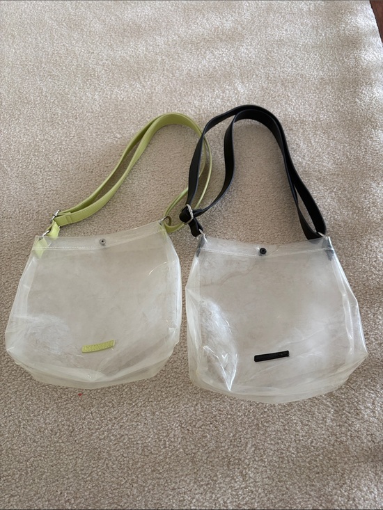 Madden Girl Handbags - Madden girl Clear PVC Crossbody Bag with Lime or Black Strap